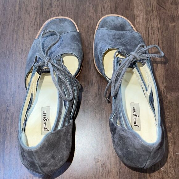 Paul Green Veronica Strappy Sandal Earth Metallic Leather Lace-Up Block Heel 9 - Picture 9 of 10